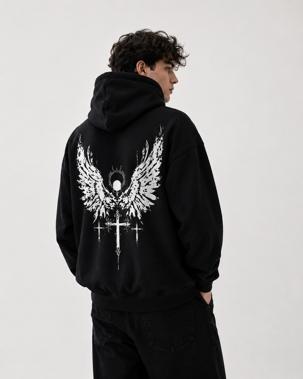 Vexora Noir Floraison unisex hoodie